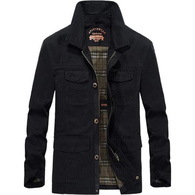 Veste Homme Nouvelle Printemps et Automne Veste Homme Mi-longue Jeune Mince Outil M black