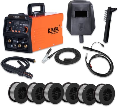 Kibani Lasapparaat MIG-300PRO - Incl. 6 Rollen Lasdraad - IGBT-Inverter-Technologie - Semi-Automatische Omvormer - Lasapparaat Elektrisch - MIG - MMA - TIG