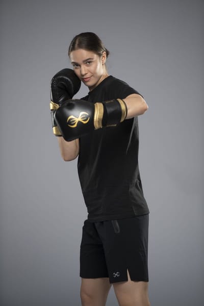 STING Bokshandschoen VIPER X | Zwart/ Goud | klittenband (Maat: 16OZ)