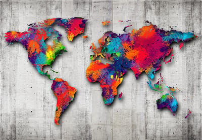 Fotobehangkoning - Behang - Vliesbehang - Fotobehang - Concrete World - 300 x 210 cm