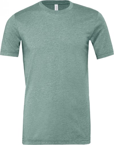 Bella+Canvas Unisex Heather CVC Short Sleeve Tee CV3001CVC - Heather Dusty Blue - M