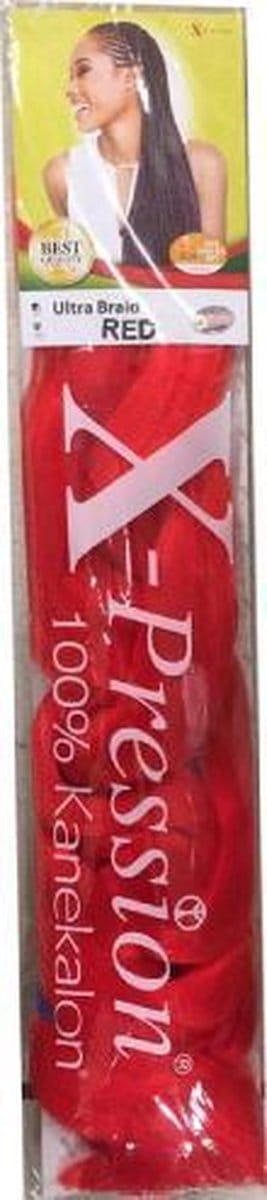 X-pression Ultra Braid RED - vlechthaar rood - Synthetische haar