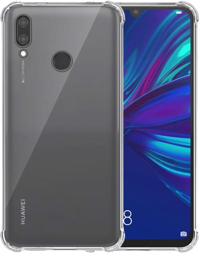 Smartphonica Telefoonhoesje Geschikt voor Huawei P Smart 2019 Transparant Schokbestendig - Shockproof TPU SIliconen Backcover Case met Stootrand Doorzichtig