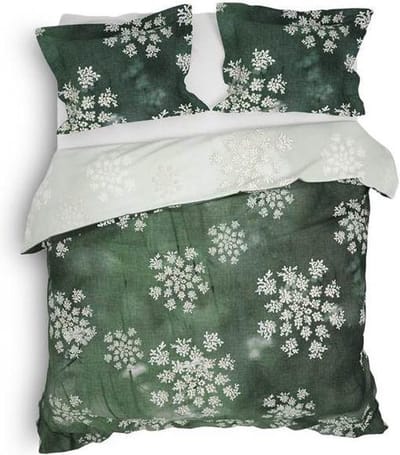 Heckett & Lane Eleri - Dekbedovertrek - Lits-jumeaux - 260x200/220 cm + 2 kussenslopen 60x70 cm - Shale Green