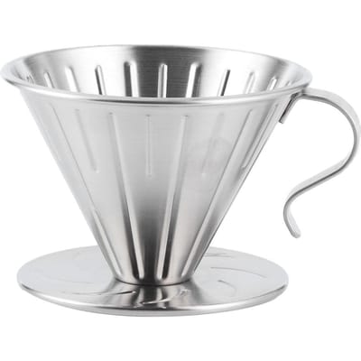 Filtre à café conique en acier inoxydable, support pour tasse, accessoires pour machine à café, maison white
