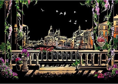 Scratch Art  Venice - 410 x 287 mm - Kras tekeningen - Scratch painting