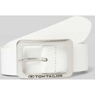 Tom Tailor - TTEVE leren riem met vierkante gesp - Maat 80 - white uni