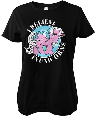 My Little Pony Dames-T-shirt 'I Believe In Unicorns' in meisjesachtige stijl