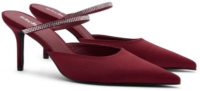Sacha - Dames - Burgundy pumps met strass bandje - Maat 39
