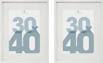 Atmosphera Fotolijstje Manu - 2x - met passe partout - voor een foto van 30 x 40 cm - wit - MDF/Glas - Klassieker
