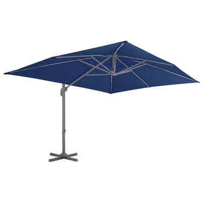 vidaXL - Zweefparasol - met - aluminium - paal - 4x3 - m - azuurblauw