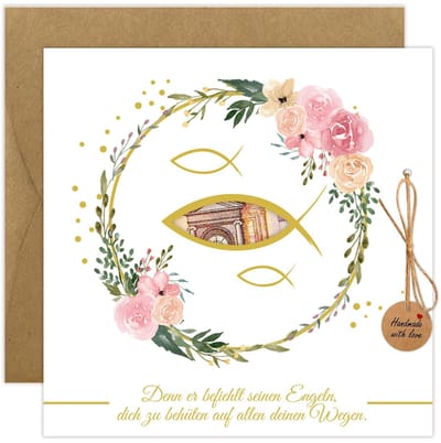 Dailygoody - Doopgeschenk Kaart Voor Vormsel - Creatieve Geldcadeaus - Met Envelop En Decoratie - Geschikt Voor Feestelijke Gelegenheden - Voor Jongen