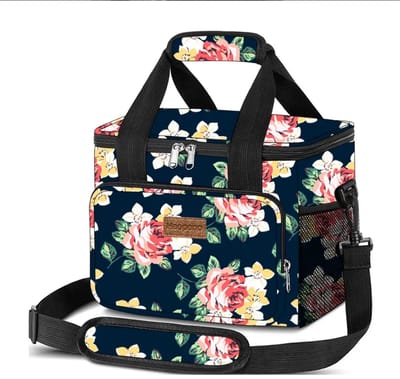Heopono Koeltas Bloemenprint 15L – Houdt tot 12 Uur Koel – Waterdichte & Isolerende Koeltas voor Strand, Lunch & Picknick