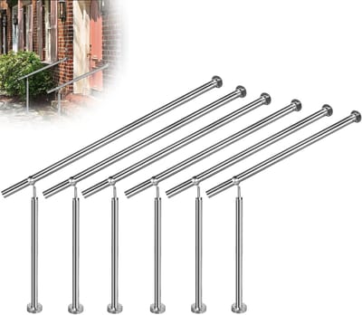 Roestvrij stalen leuning - Trapleuning wandsteun - Veilig traplopen - Hoek instelbaar - 180 cm lengte - Zilver