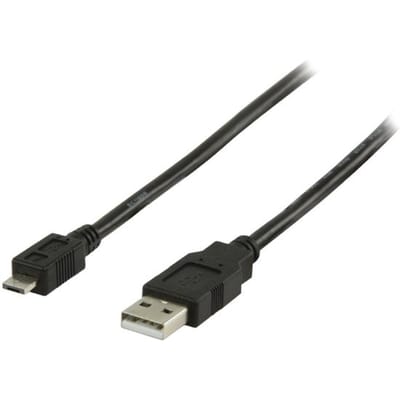 Valueline 1m, USB 2.0 A - micro A USB-kabel USB A Micro-USB A Zwart