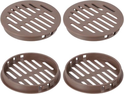 Ventilatierooster Rond - Afzuigkap Rooster - Luchtcirculatie Verbeteren - Insectenbescherming - 80 mm - Bruin