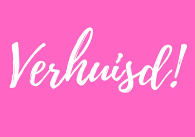 Verhuiskaarten 20 stuks - VERHUISD Fel roze - Ibiza A6 - adreswijziging - Studio Juulz