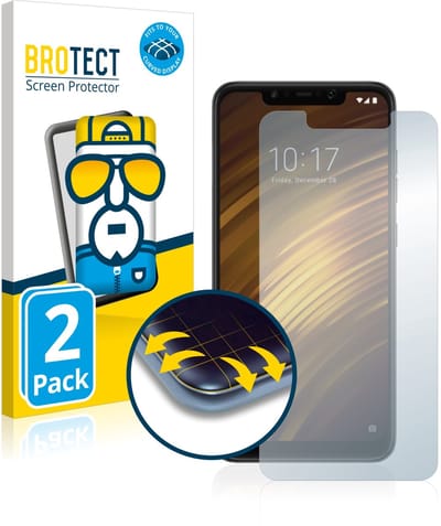 BROTECT - Screenprotector voor Xiaomi Pocophone F1 - Folie Beschermfolie transparant volledig dekking - 2 Stuks