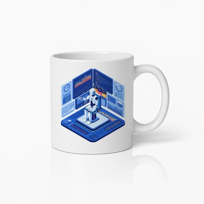 Futuristische AI Robot Beker – Technologie-Inspirerende Koffiemok voor Programmeurs, Gamers & Innovators – 330ml Keramisch Cadeau