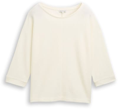 Tom Tailor - Los shirt met lange mouwen en vleermuismouwen - Maat XL - Whisper White