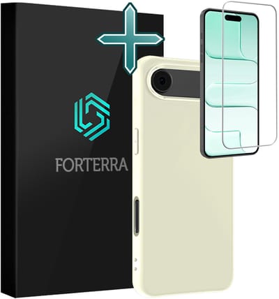 Hoesje Met Screenprotector - Geschikt voor Apple iPhone Air - Sterk & Shockproof - Telefoon Hoes - Back Cover - Siliconen Case - Wit
