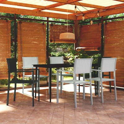 vidaXL - 7-delige - Tuinset - zwart - en - wit