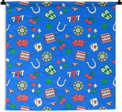 Wandkleed - Wanddoek - Patronen - Casino - Gokkast - Poker - 180x180 cm - Wandtapijt
