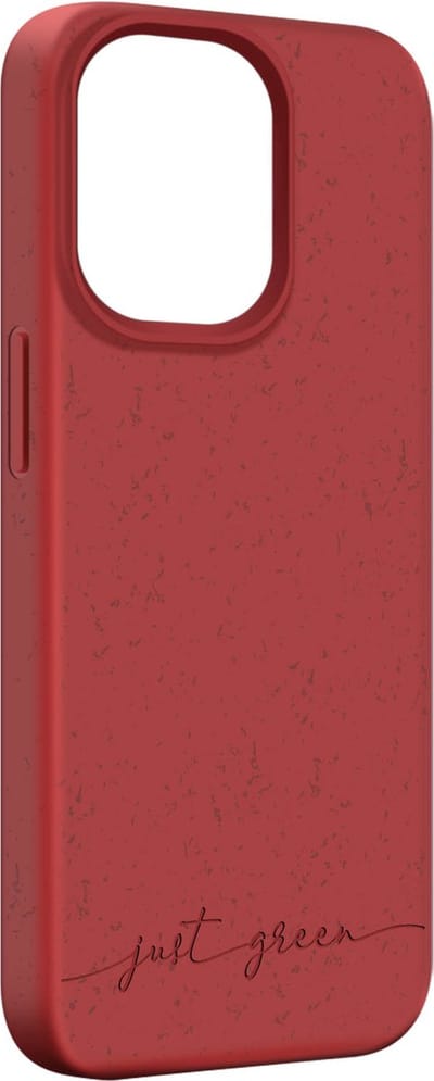 JUST GREEN, Hoesje geschikt voor iPhone 14 Pro - Natura Recyclebaar, Rood