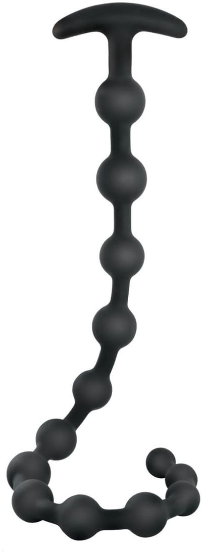 NMC 19 inch geribbeld siliconen anale kralen - Zwart - 48.3 cm