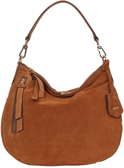 abro Leren schoudertas Leather Suede Hobo Juna Bag Cuoio bruine