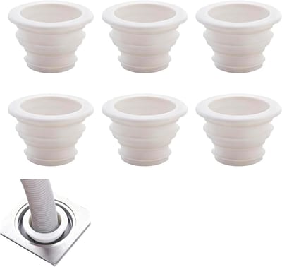 Rubberen manchetten voor afvoerbuisafdichting, 8 stuks, geschikt voor sifon en wasmachine, Ø 48 mm x binnendiameter 38 mm, ideaal voor buitengebruik