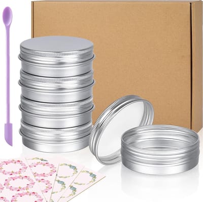 24 Stuks Aluminium Blikken 60 ml Ronde Metalen Dozen met Schroefdop voor Reizen, Lege Blikken voor Kaarsen, Zalf en Cosmetica