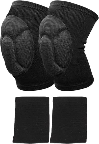 Sport Beschermingsset - Kniebeschermers Polsbanden - Sport En Fitness - Ergonomisch Ontwerp - 2 Stuks - Zwart