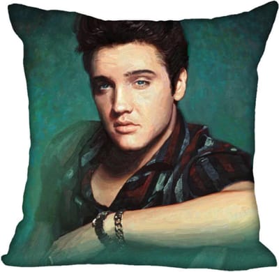 Allernieuwste.nl® Kussen Elvis Presley The King - Kussenhoes Katoen Linnen - Kussenovertrek Kleur 45 x 45 cm