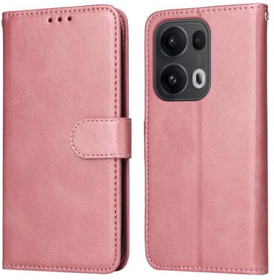 Roze agenda book case hoesje geschikt voor Oppo Reno13 Pro / Oppo Reno 13 Pro