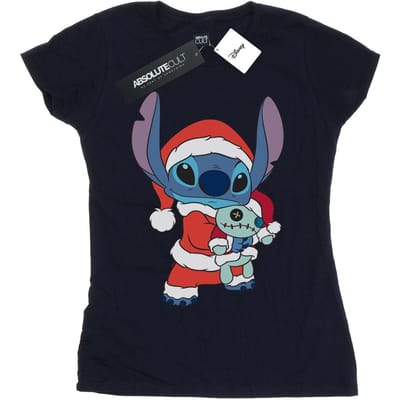 Disney Dames/Dames Lilo And Stitch Kerst Katoenen T-Shirt (Marineblauw)