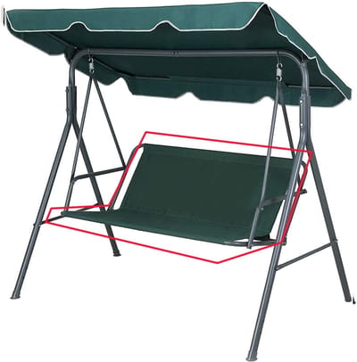 Stoelhoes voor schommelbank, tuinschommel, 2-3-zits, groen, 115 x 48 x 48 cm