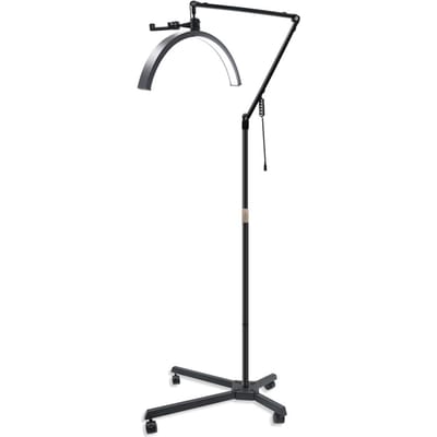 HD-M50X 36W vloer-LED-videolamp Halvemaanvormig invullicht 3000K-6000K dimbaar met telescopisch UK Plug