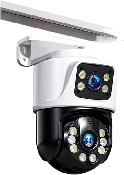 Beveiligingscamera Dubbele Lens - IP Camera Outdoor - Woning Bewaken - Menselijke Detectie - 8MP 4K - Wit