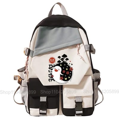 Genshin Impact Rugzak Hutao Geest Mochila Student Tiener Schooltas Meisjes Cartoon Cosplay Cadeau Dagelijks Reizen Rucksack 12 inches gray