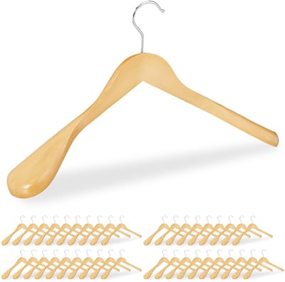40x kleerhangers hout - kledinghangers hout - brede schouder - voor jassen