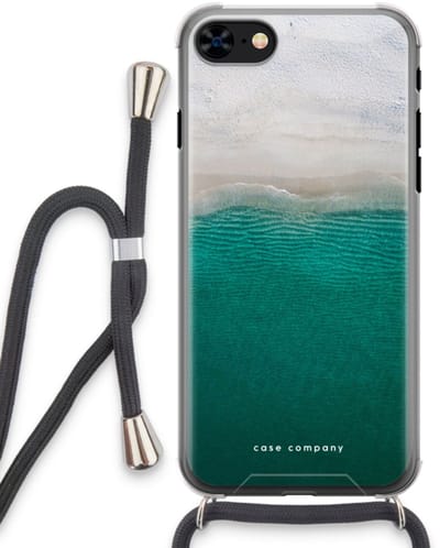 Case Company® - Hoesje met koord geschikt voor iPhone 7 hoesje met Koord - Stranded - Telefoonhoesje met Zwart Koord - Bescherming aan alle Kanten en Over de Schermrand