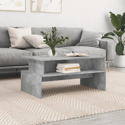 vidaXL - Salontafel - 90x55x42,5 - cm - bewerkt - hout - betongrijs