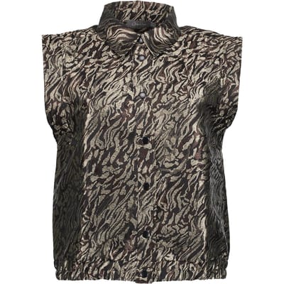 Geisha Gilet Animal Print Black/brown Size: XS | Blouses Outlet | Dames | Zwart