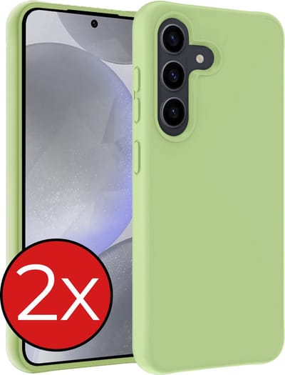 Hoesje - 2 Stuks - Geschikt voor Samsung Galaxy S24 - Sterk & Shockproof - Telefoonhoes - Back Cover - Case Siliconen - Telefoon Hoes - Groen