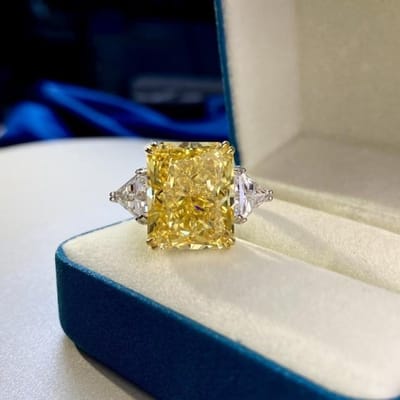 Bague de mariée de luxe en argent sterling 100 % S925 avec topaze 13 x 16, diamant à haute teneur en carbone, pour femme, bijoux fins, cadeau de fête 8 white
