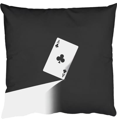 Sierkussens - Kussentjes Woonkamer - 50x50 cm - Speelkaart - Klaver - Abstract - Zwart