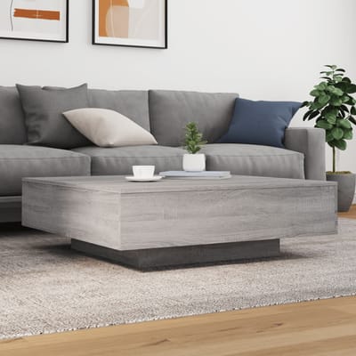 vidaXL - Salontafel - 100x100x31 - cm - bewerkt - hout - grijs - sonoma - eikenkleurig