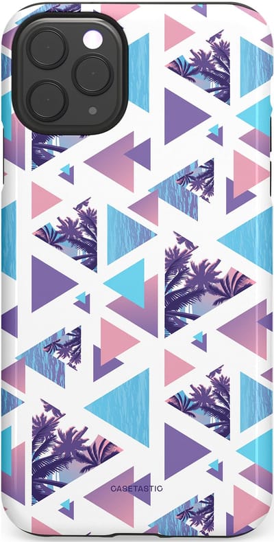 Casetastic Hoesje Geschikt voor Apple iPhone 11 Pro Max - Stijlvolle Beschermende Duo-layer Case - Zomervibe geometrie