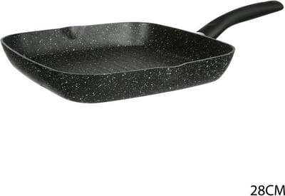 Grilleerpan van gesmeed aluminium 28x28 cm zwart